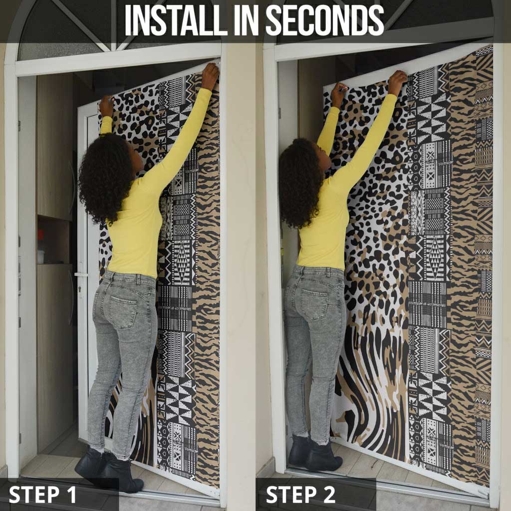 Africa Tribal Pattern Mixed Leopard Skin Door Cover