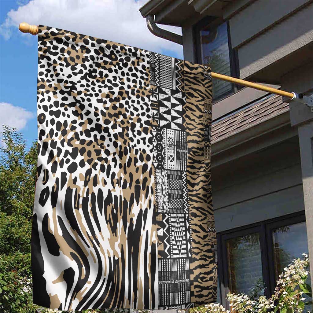 Africa Tribal Pattern Mixed Leopard Skin Garden Flag - African Pride