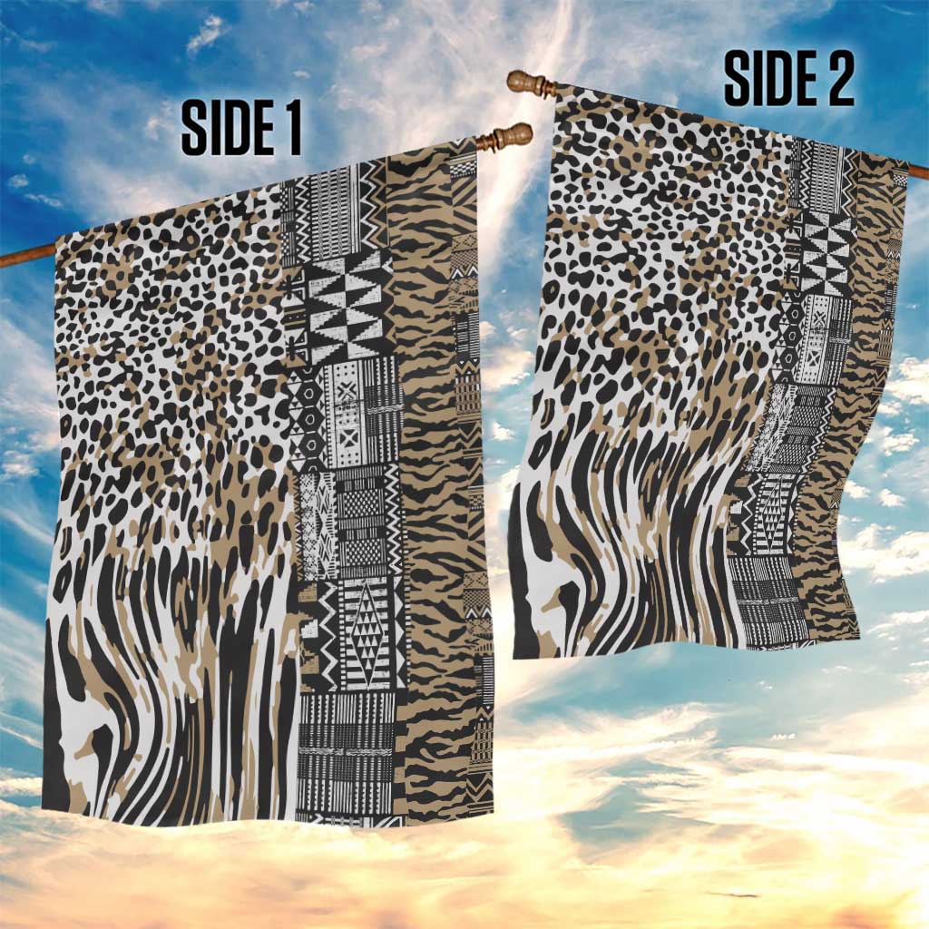 Africa Tribal Pattern Mixed Leopard Skin Garden Flag - African Pride