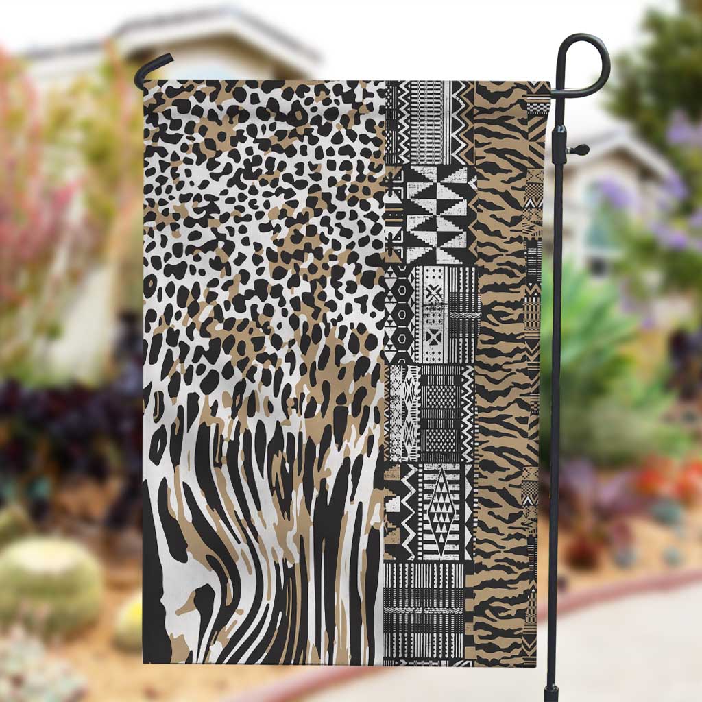 Africa Tribal Pattern Mixed Leopard Skin Garden Flag - African Pride