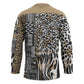 Africa Tribal Pattern Mixed Leopard Skin Hockey Jersey