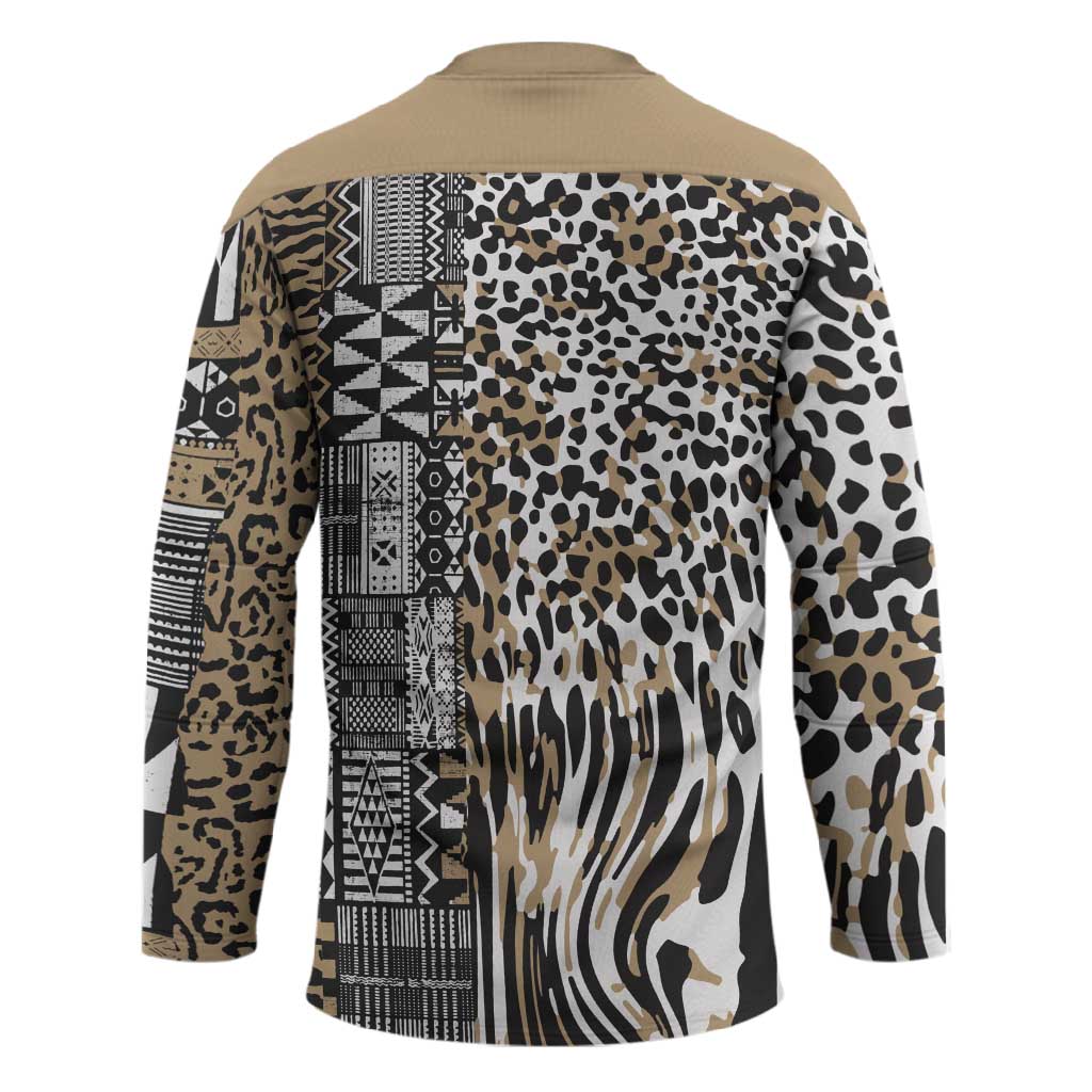 Africa Tribal Pattern Mixed Leopard Skin Hockey Jersey