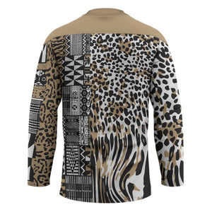 Africa Tribal Pattern Mixed Leopard Skin Hockey Jersey
