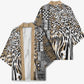 Africa Tribal Pattern Mixed Leopard Skin Kimono