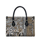 Africa Tribal Pattern Mixed Leopard Skin Leather Bag
