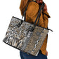 Africa Tribal Pattern Mixed Leopard Skin Leather Tote Bag - African Pride