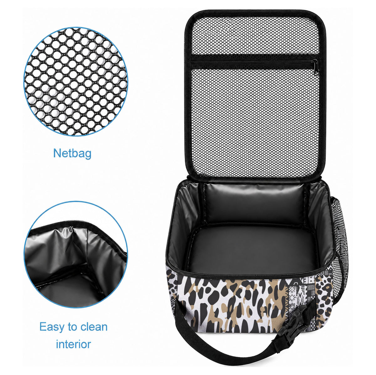 Africa Tribal Pattern Mixed Leopard Skin Lunch Bag