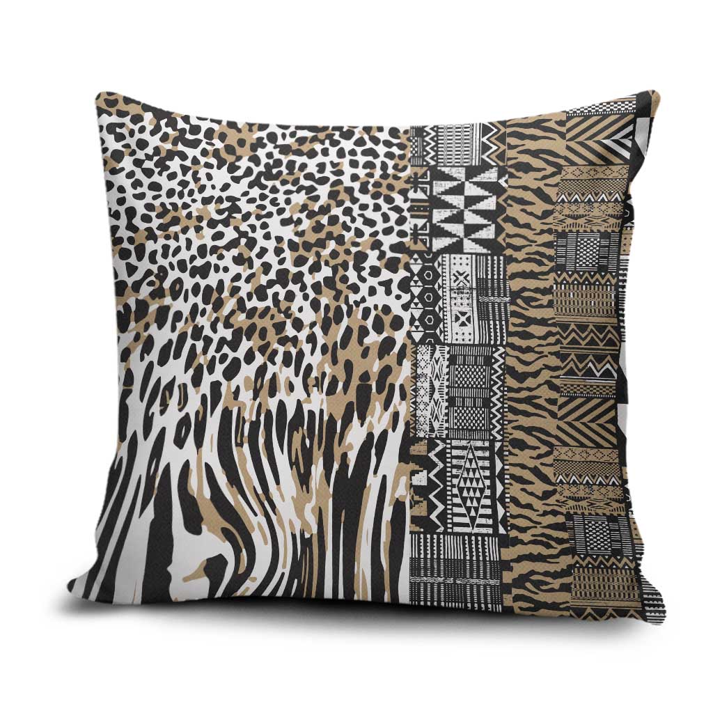 Africa Tribal Pattern Mixed Leopard Skin Pillow Cover