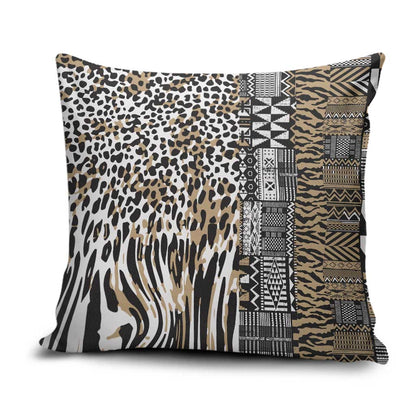 Africa Tribal Pattern Mixed Leopard Skin Pillow Cover