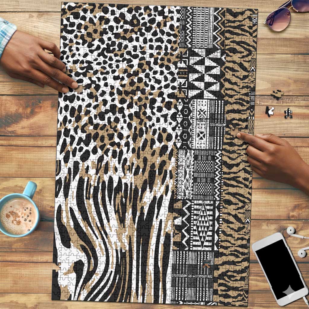Africa Tribal Pattern Mixed Leopard Skin Puzzle