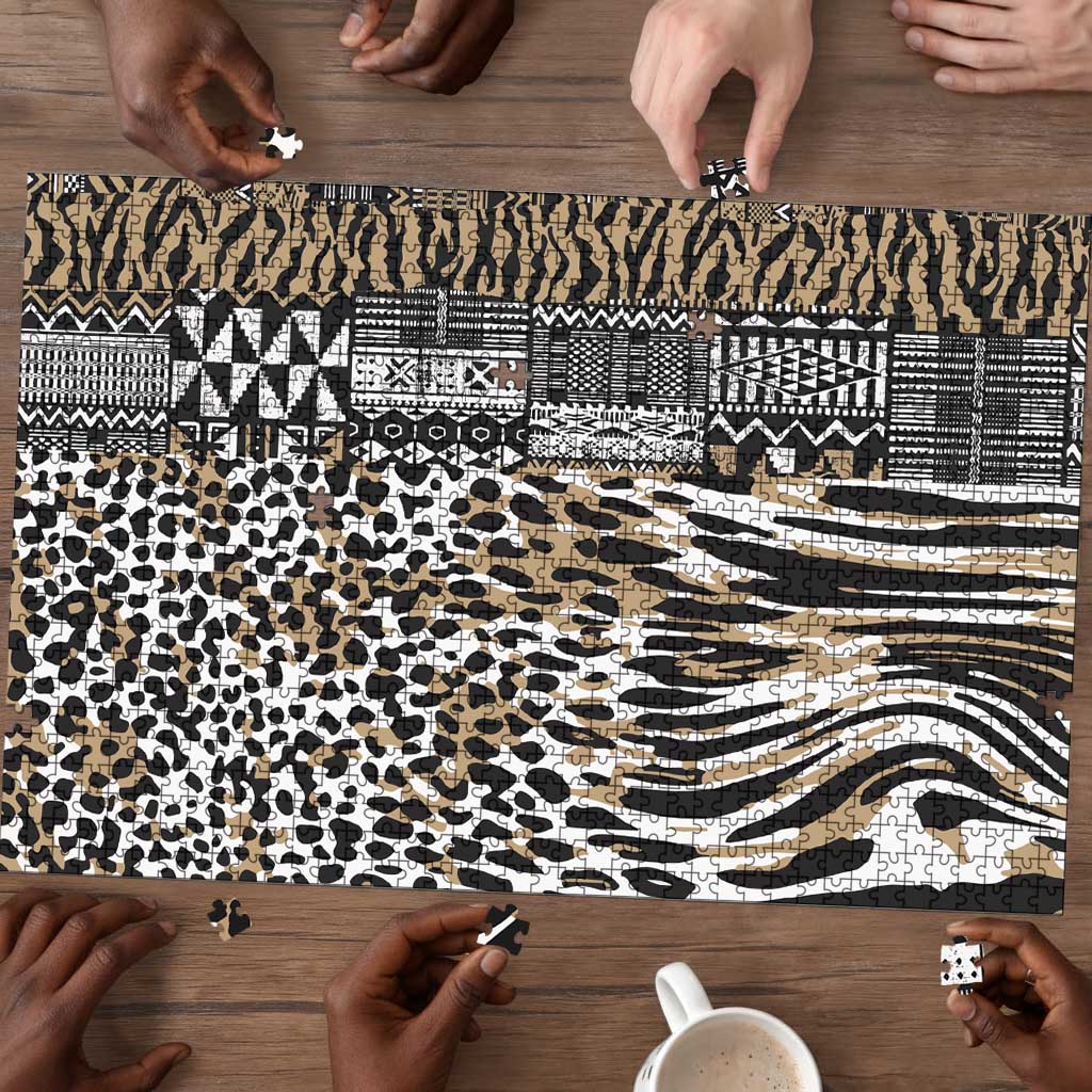 Africa Tribal Pattern Mixed Leopard Skin Puzzle