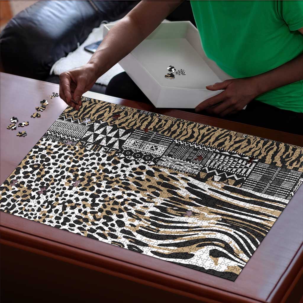 Africa Tribal Pattern Mixed Leopard Skin Puzzle