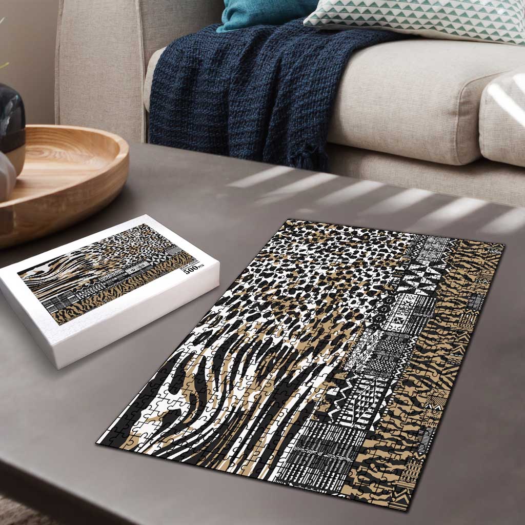 Africa Tribal Pattern Mixed Leopard Skin Puzzle
