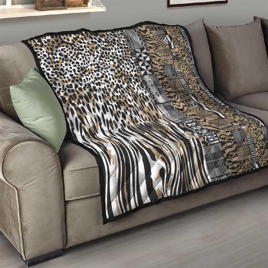 Africa Tribal Pattern Mixed Leopard Skin Quilt - African Pride