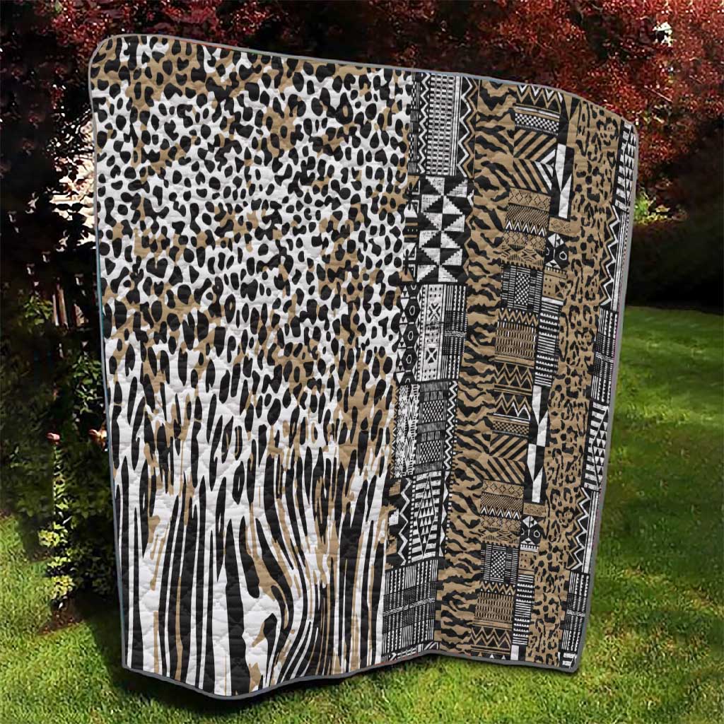 Africa Tribal Pattern Mixed Leopard Skin Quilt - African Pride