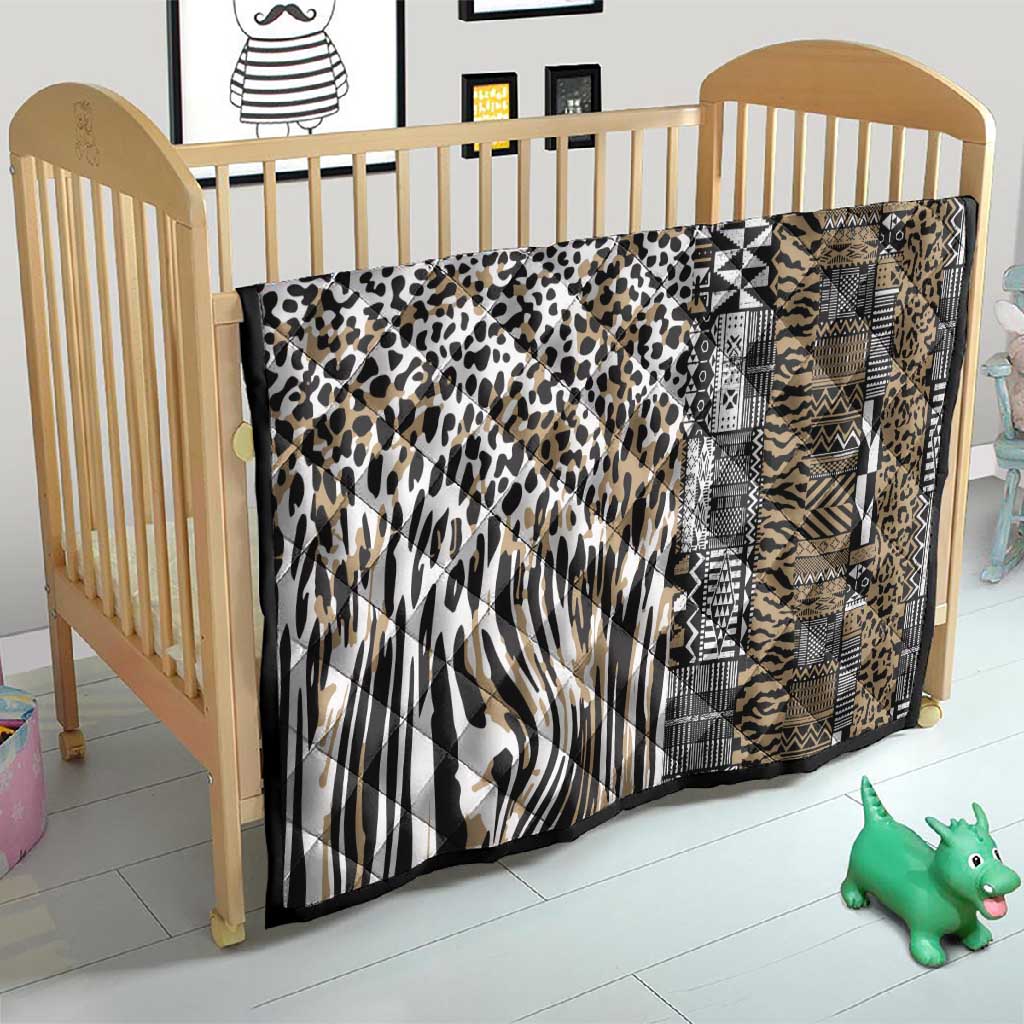 Africa Tribal Pattern Mixed Leopard Skin Quilt - African Pride