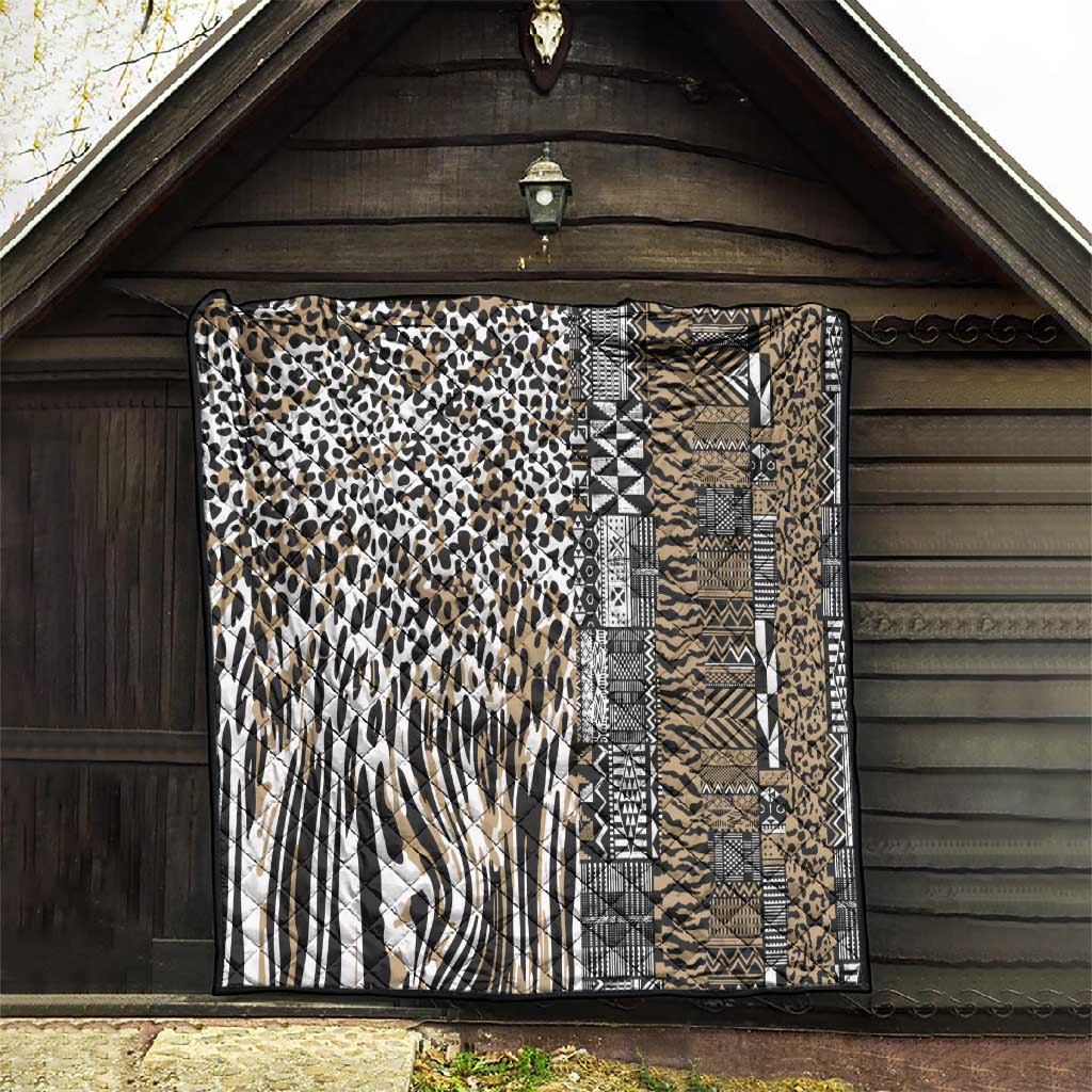 Africa Tribal Pattern Mixed Leopard Skin Quilt - African Pride