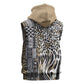 Africa Tribal Pattern Mixed Leopard Skin Sleeveless Hoodie - African Pride