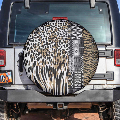 Africa Tribal Pattern Mixed Leopard Skin Spare Tire Cover - African Pride