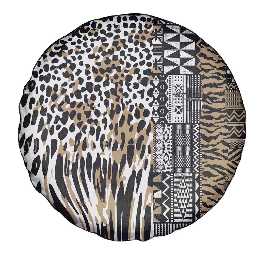 Africa Tribal Pattern Mixed Leopard Skin Spare Tire Cover - African Pride