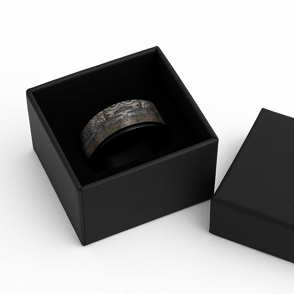 Africa Tribal Pattern Mixed Leopard Skin Spinner Ring - African Pride