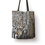 Africa Tribal Pattern Mixed Leopard Skin Tote Bag
