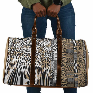 Africa Tribal Pattern Mixed Leopard Skin Travel Bag