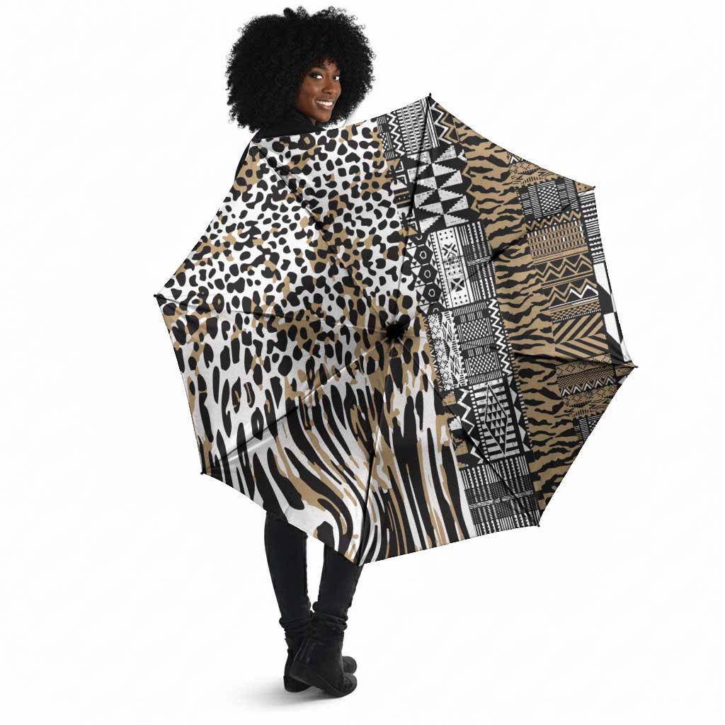 Africa Tribal Pattern Mixed Leopard Skin Umbrella