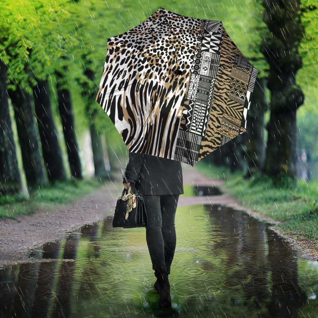 Africa Tribal Pattern Mixed Leopard Skin Umbrella