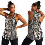 Africa Tribal Pattern Mixed Leopard Skin Women Racerback Tank - African Pride