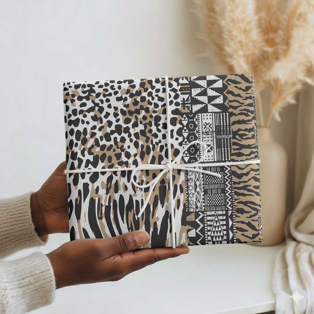 Africa Tribal Pattern Mixed Leopard Skin Wrapping Paper - African Pride