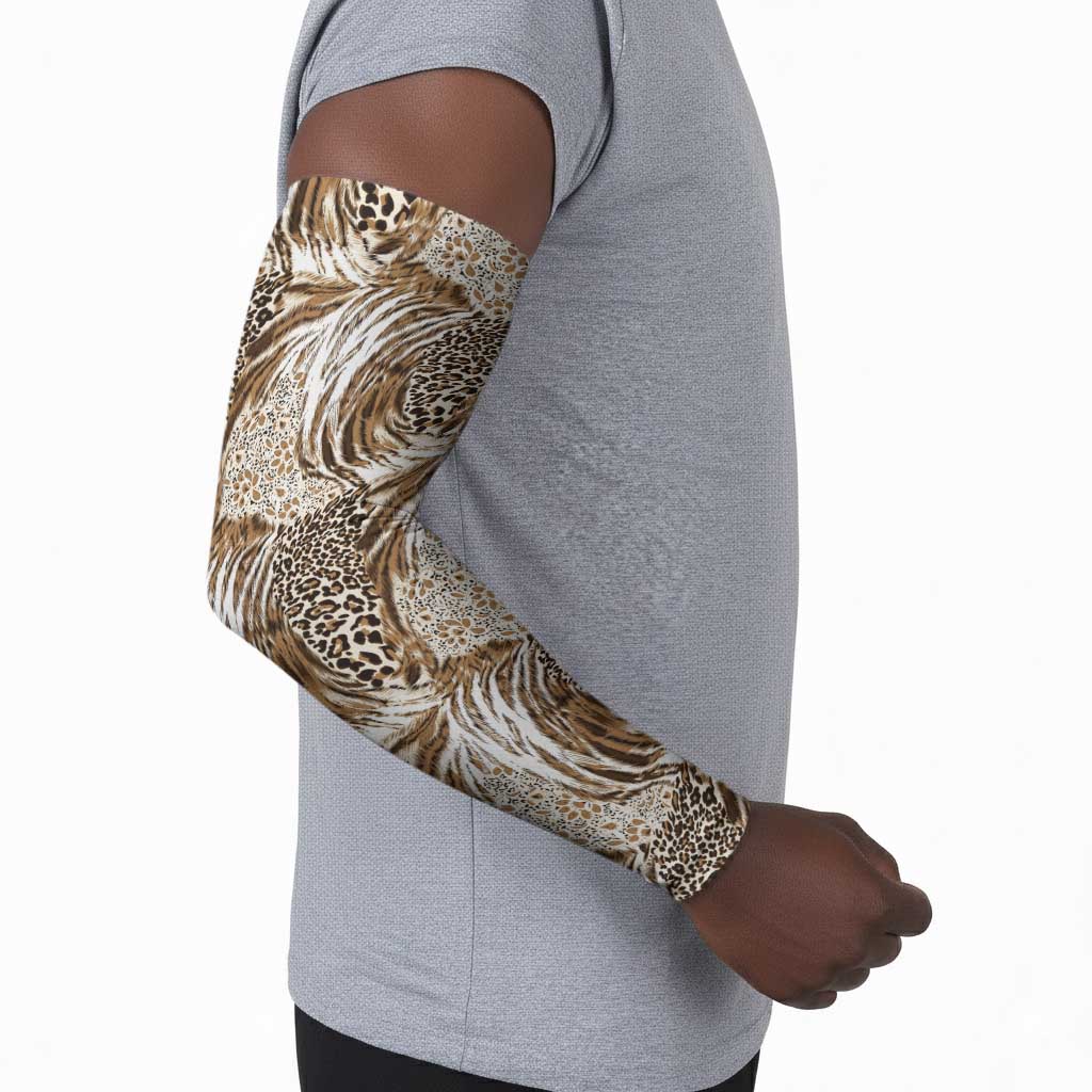 African Wild Animal Skins Arm Sleeves Leopard Pattern