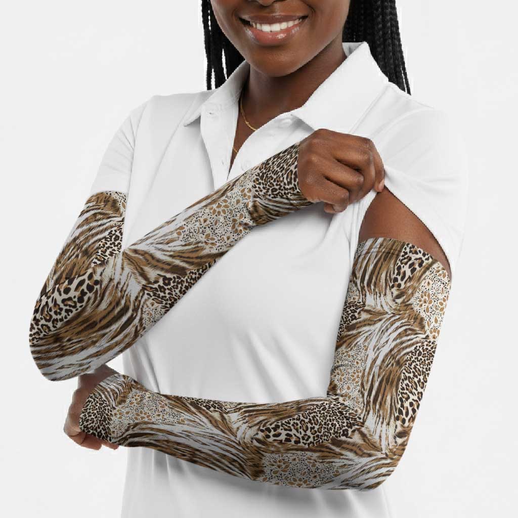 African Wild Animal Skins Arm Sleeves Leopard Pattern