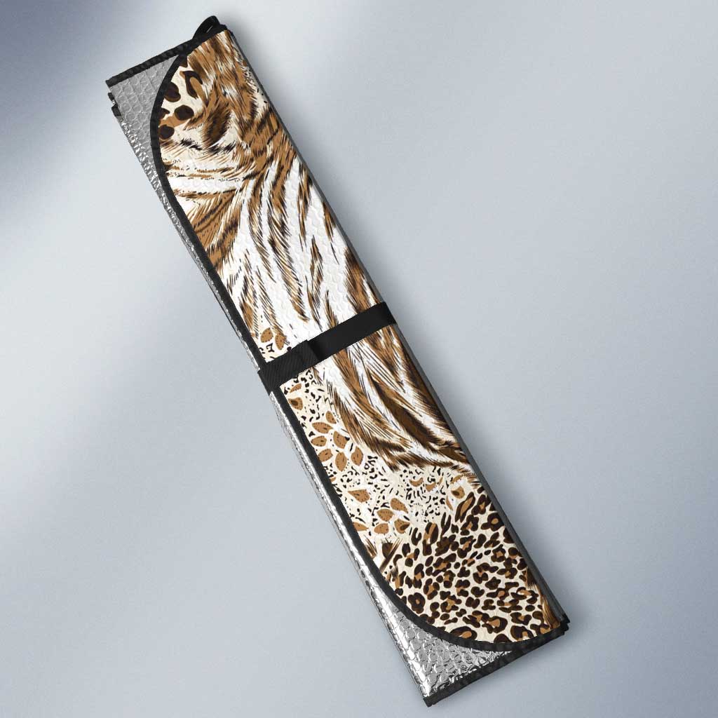 African Wild Animal Skins Auto Sun Shade Leopard Pattern