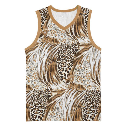 African Wild Animal Skins Basketball Jersey Leopard Pattern LT9