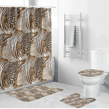 African Wild Animal Skins Bathroom Set Leopard Pattern