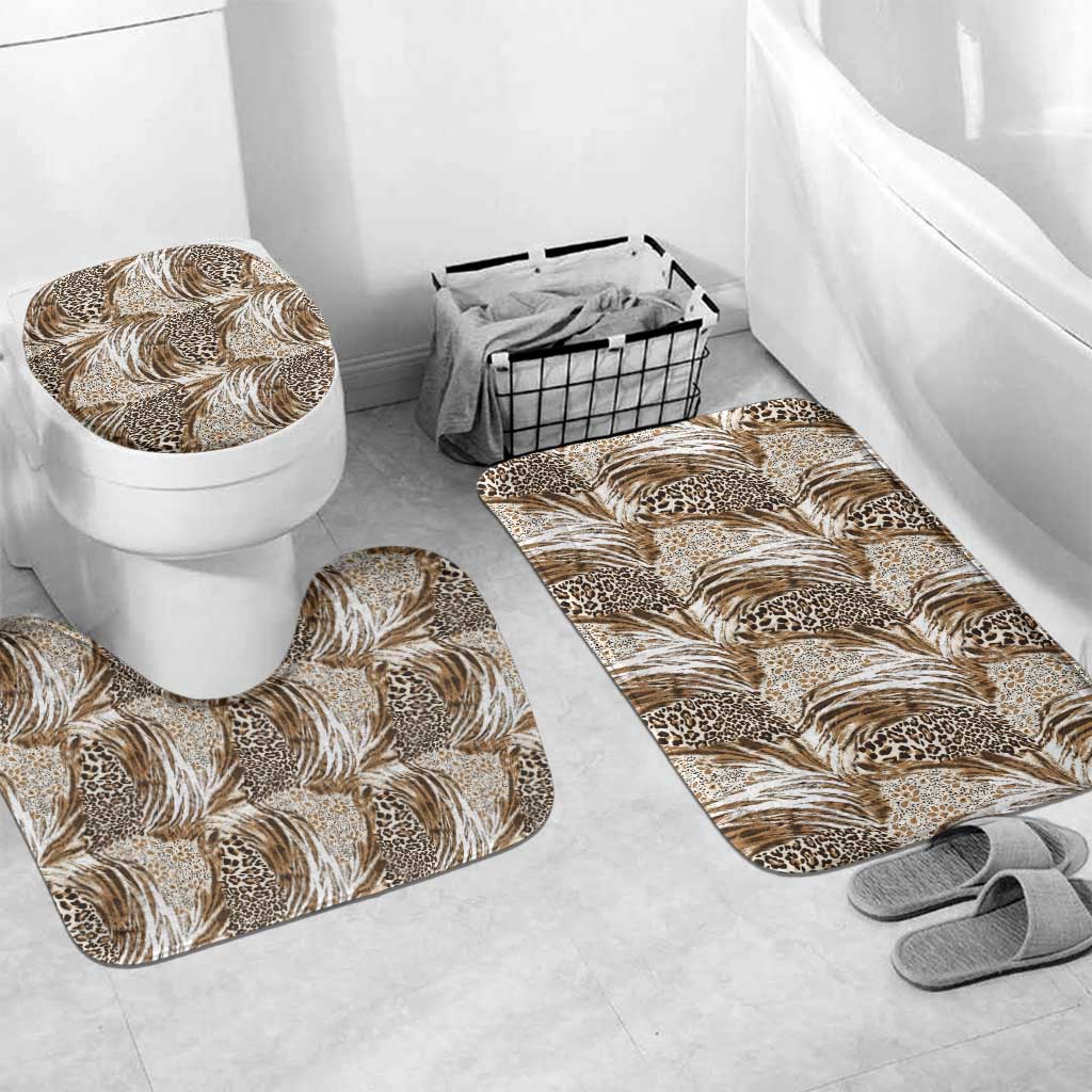 African Wild Animal Skins Bathroom Set Leopard Pattern
