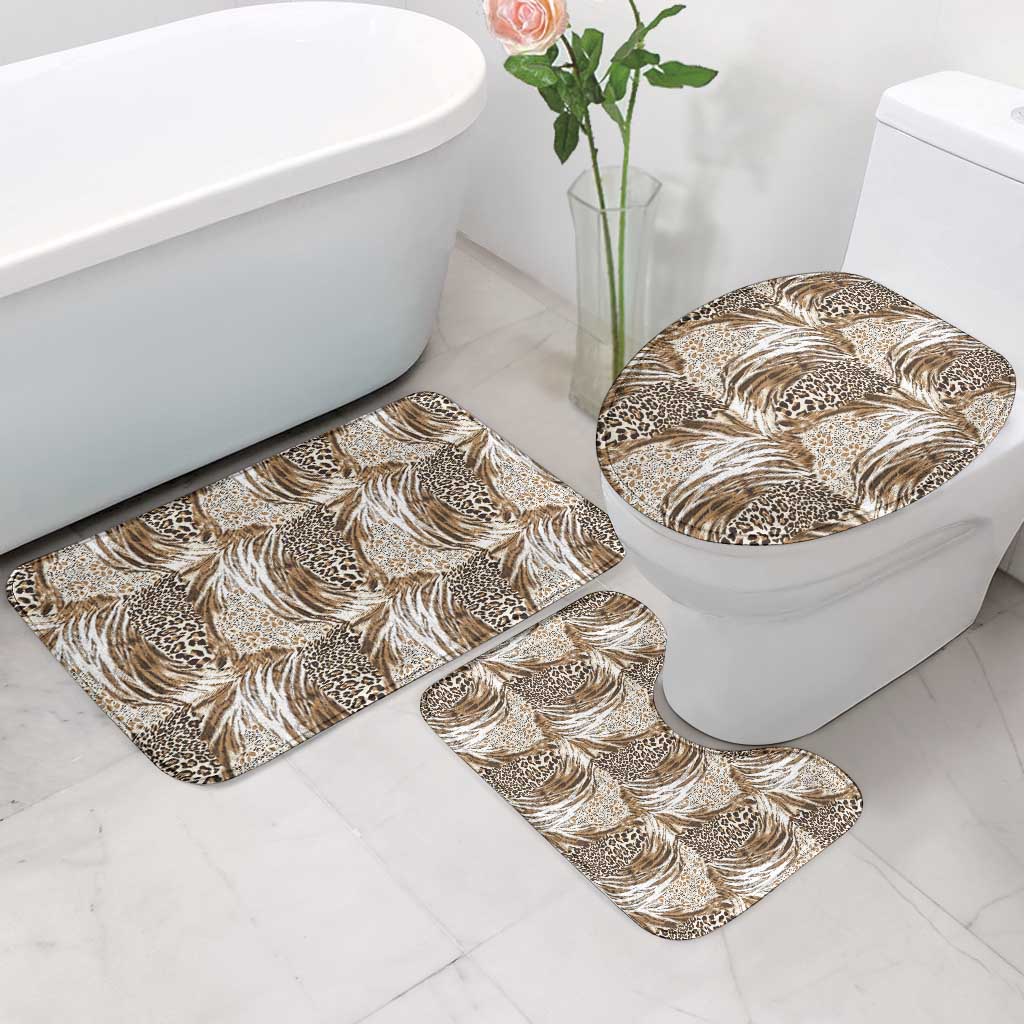 African Wild Animal Skins Bathroom Set Leopard Pattern