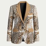 African Wild Animal Skins Blazer Leopard Pattern