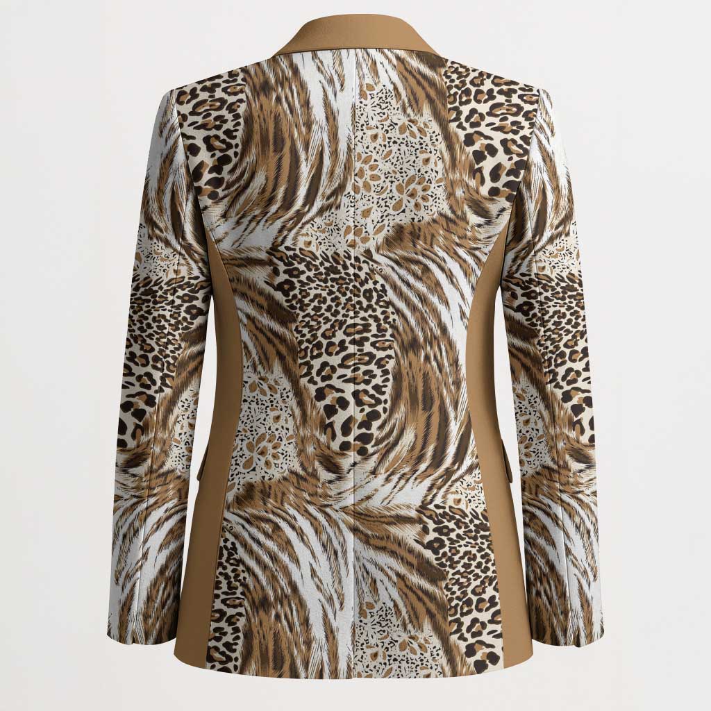 African Wild Animal Skins Blazer Leopard Pattern