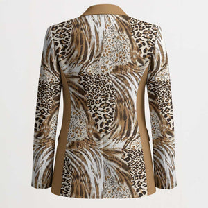 African Wild Animal Skins Blazer Leopard Pattern