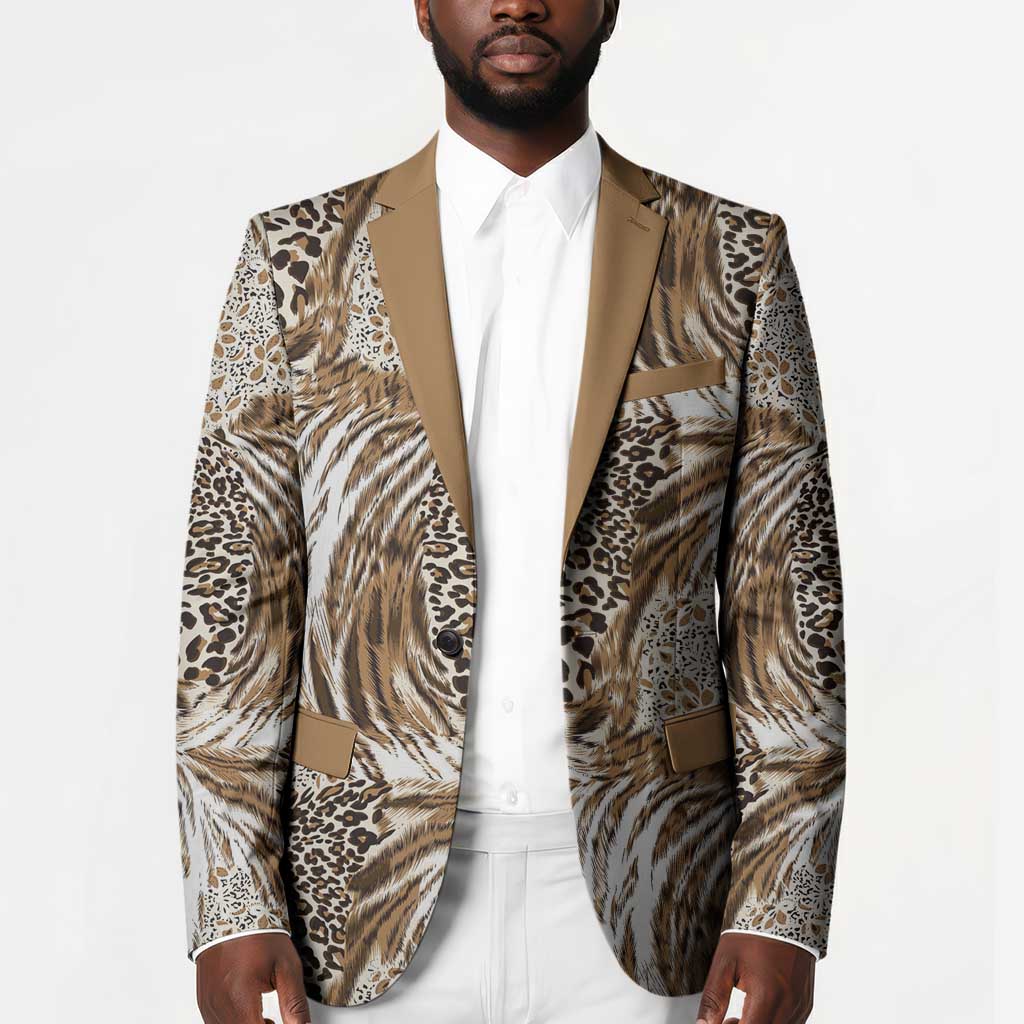 African Wild Animal Skins Blazer Leopard Pattern