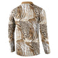 African Wild Animal Skins Button Sweatshirt Leopard Pattern
