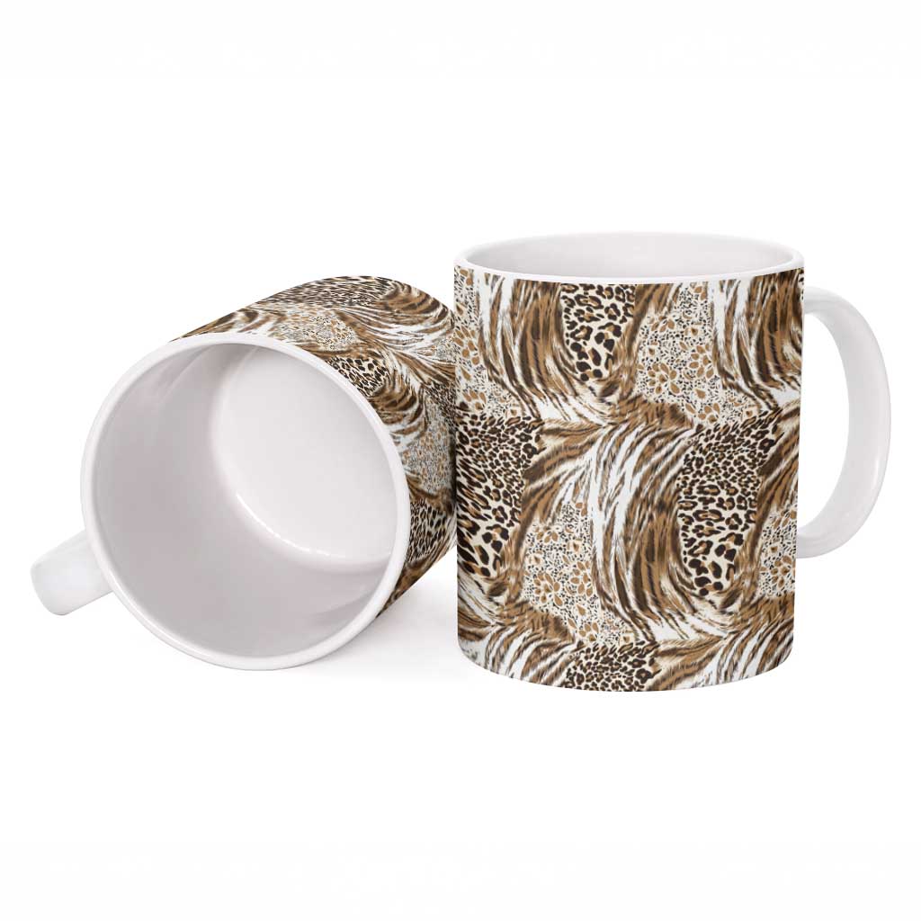 African Wild Animal Skins Ceramic Mug Leopard Pattern