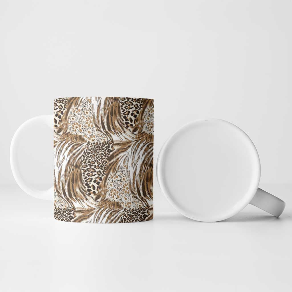 African Wild Animal Skins Ceramic Mug Leopard Pattern