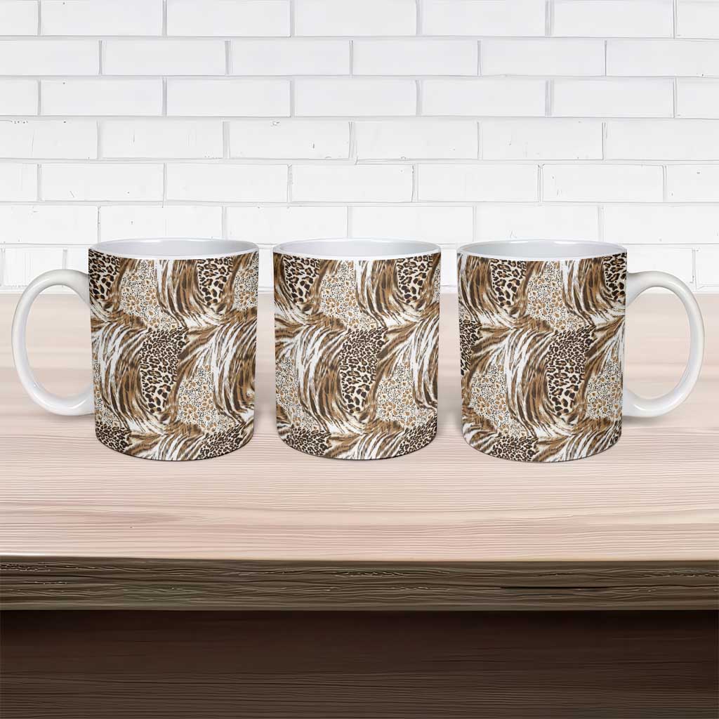 African Wild Animal Skins Ceramic Mug Leopard Pattern