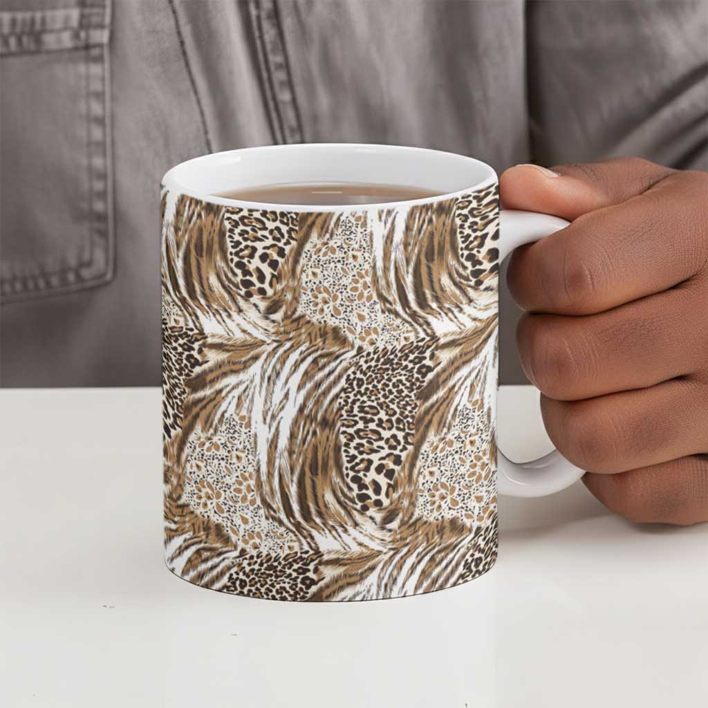 African Wild Animal Skins Ceramic Mug Leopard Pattern