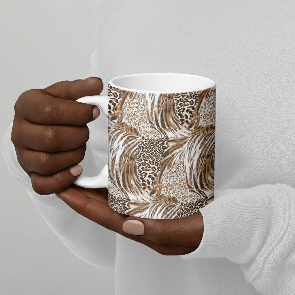 African Wild Animal Skins Ceramic Mug Leopard Pattern