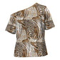African Wild Animal Skins Cross Shoulder Shirt Leopard Pattern