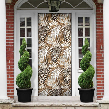 African Wild Animal Skins Door Cover Leopard Pattern
